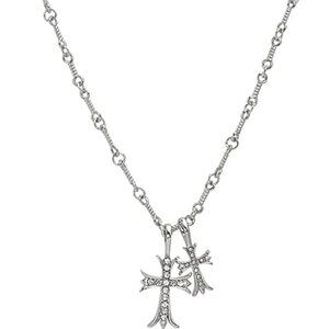 Bakod Jewelry Personalized Double Cross Necklace For Women